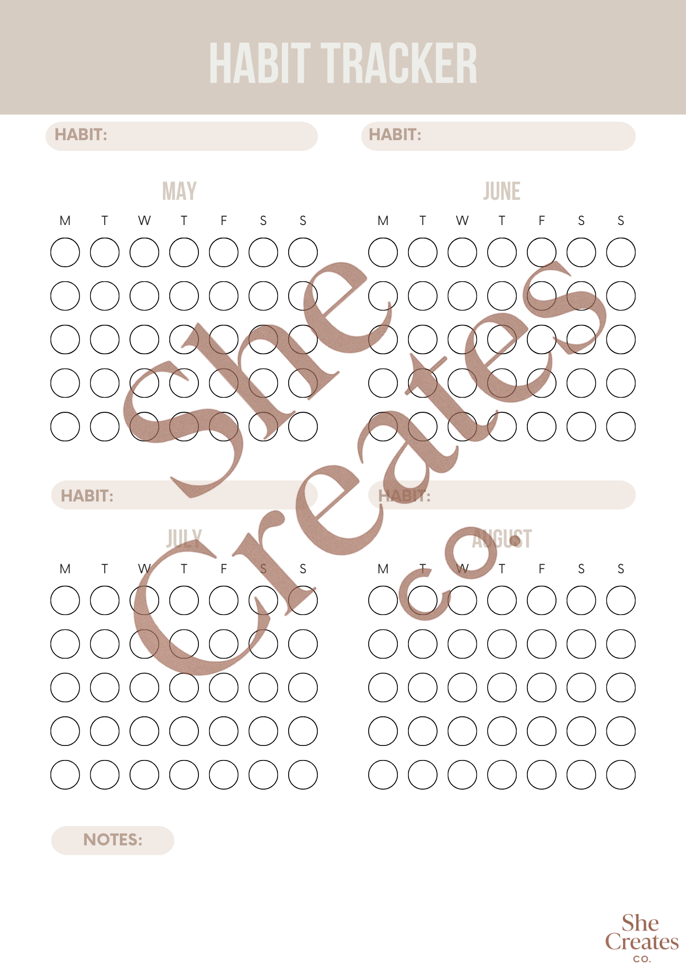 Habit Journal | Goal Setting, Habit Tracker, Time Management PDF | Undated Life Organizer | Digital Habit Tracker Journal | Printable PDF |