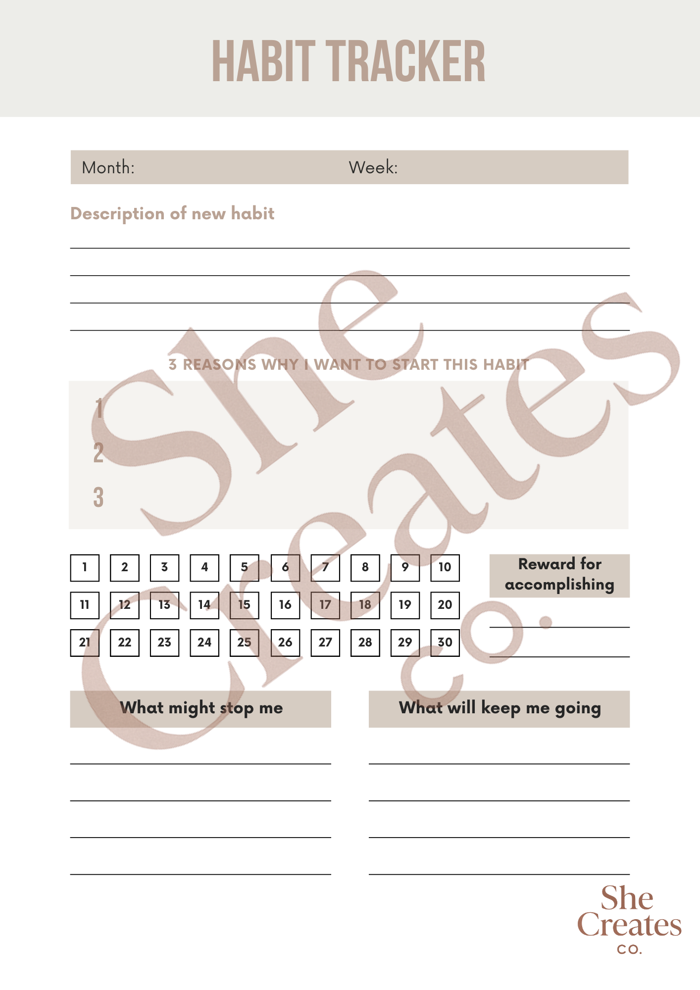 Printable Productivity Workbook | Daily & Weekly Planner | Goal Setting, Habit Tracker, Time Management PDF | Undated Life Organizer