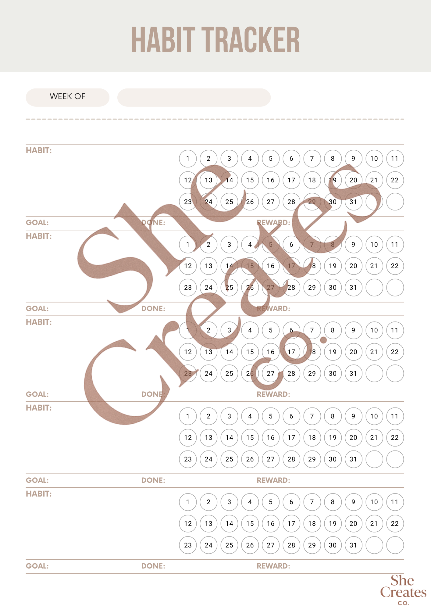Habit Journal | Goal Setting, Habit Tracker, Time Management PDF | Undated Life Organizer | Digital Habit Tracker Journal | Printable PDF |