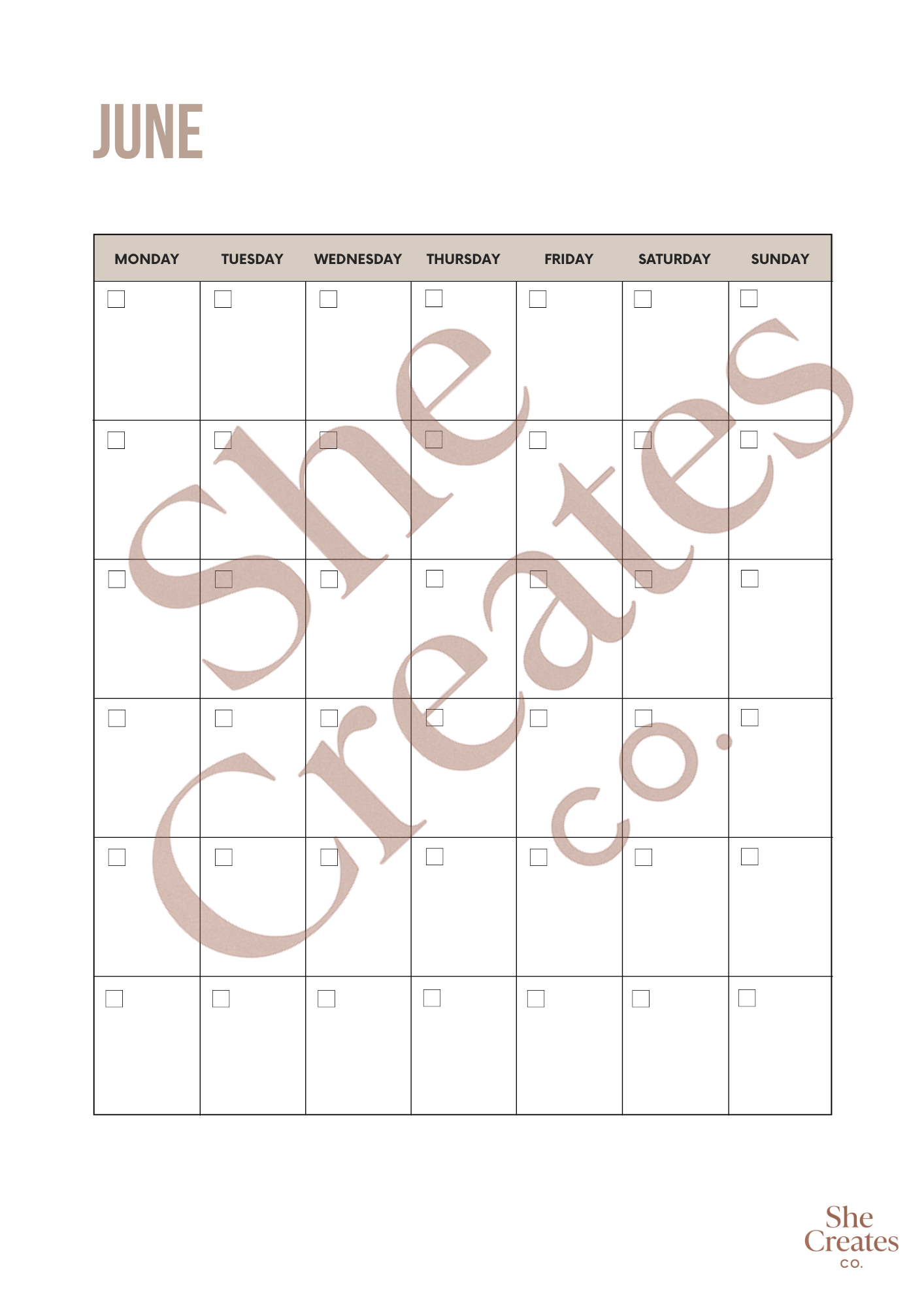 Aesthetic Undated Yearly Calendar | Minimalist Feminine Planner | Soft Life Digital Download | Printable Calendar for Women