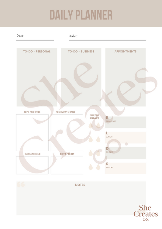 Printable Productivity Workbook | Daily & Weekly Planner | Goal Setting, Habit Tracker, Time Management PDF | Undated Life Organizer